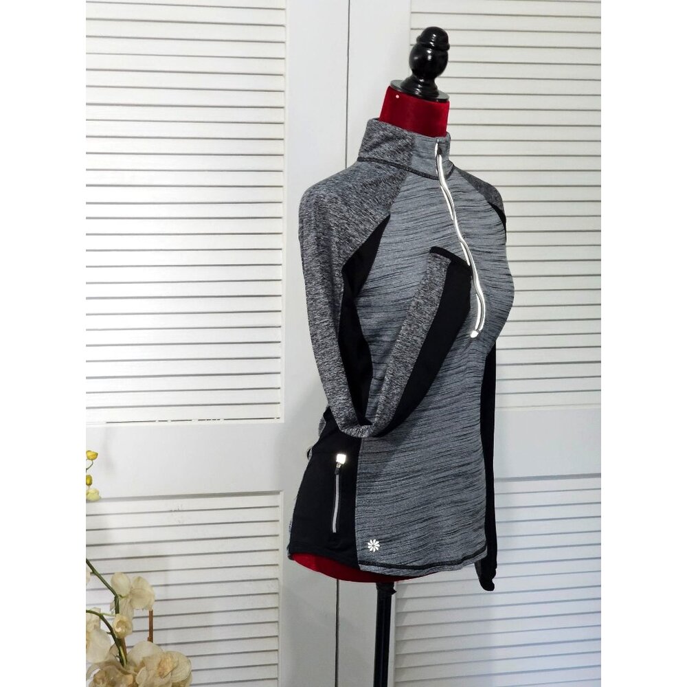 Athleta Women's Grey Running Wild 1/4 Zip Pullover Sweatshirt Top Size XS 1929 - Picture 2 of 11